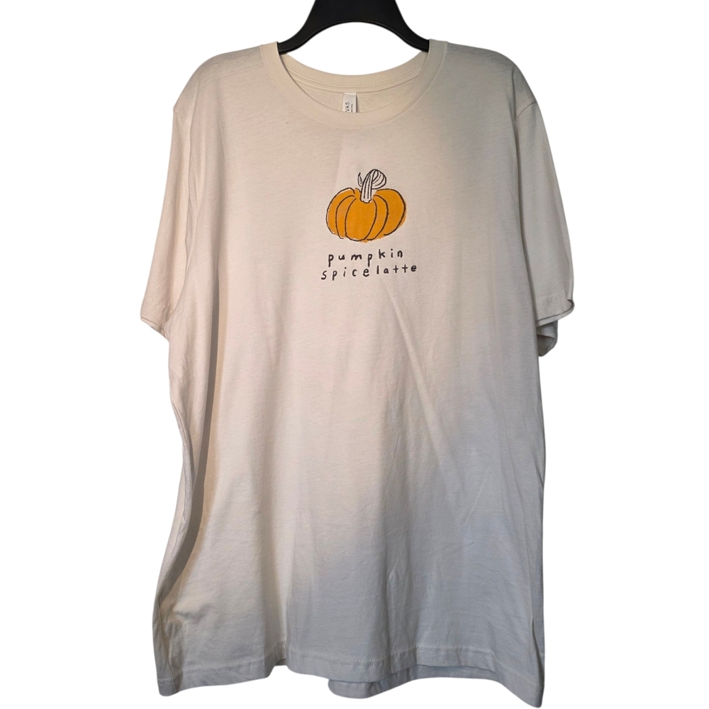 Pumpkin Spice Latte Graphic Tee Oversized T-Shirt XL NEW
